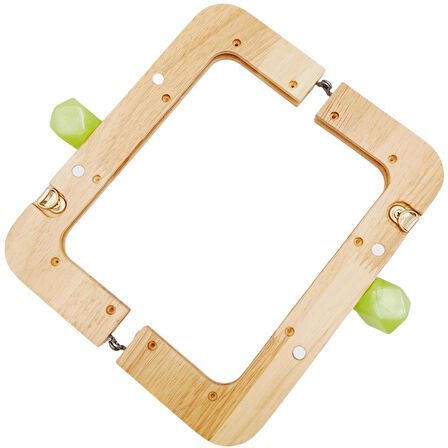 20 cm Açık Renk Ahşap Burs Elma Yeşili Renk Toplu