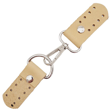 Angel Çanta Aksesuar Gerçek Deri Kancalı Böce (Kilit) Ham Doğal Renk Gümüş Metalli