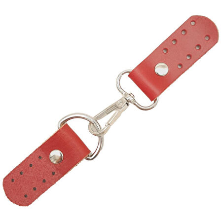 Angel Çanta Aksesuar Gerçek Deri Kancalı Böce (Kilit) Kırmızı Renk Gümüş Metalli