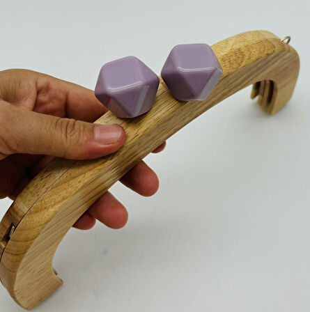 25 Cm Açık Renk Oval Ahşap Burs Lila Renk Toplu