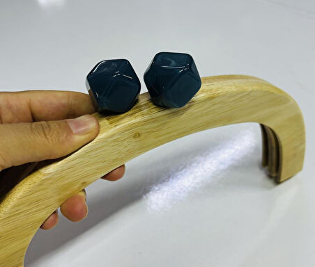 Angel Çanta Aksesuar 25 Cm Açık Renk  Oval Ahşap Burs Petrol Renk Toplu