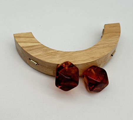 14 Cm Oval Ahşap Burs Kehribar Renk Toplu