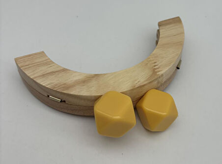 14 Cm Oval Ahşap Burs Sarı Renk Toplu