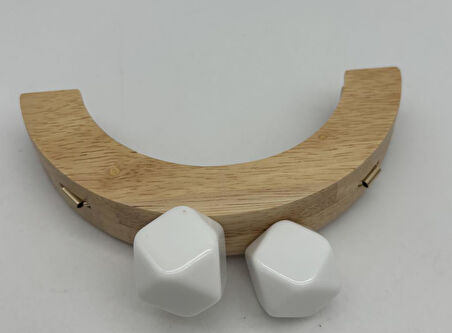 14 Cm Oval Ahşap Burs Beyaz Renk Toplu