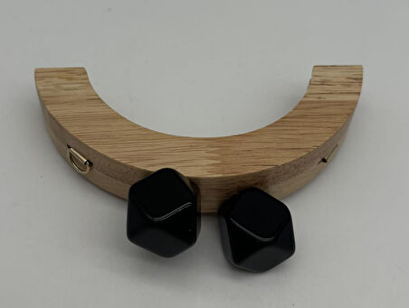 14 Cm Oval Ahşap Burs Siyah Renk Toplu