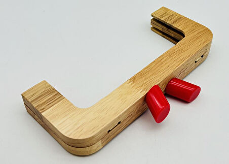 Angel Çanta Aksesuar 20 Cm  Kırmızı Renk Silindir Başlıklı Ahşap Burs