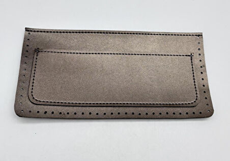 Angel Çanta Aksesuar 22x11 cm Parlak Gri Renk Suni Deri Cep 