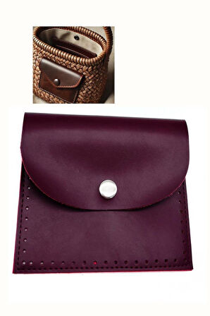 Angel Çanta Aksesuar 14X12.5 cm cm Bordo Renk  Çıtçıtlı Suni Deri Cep 