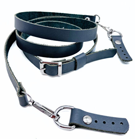 Angel Çanta Aksesuar 130x1.5 cm Gri Renk Gerçek Deri Gümüş Tokalı Çanta Sapı