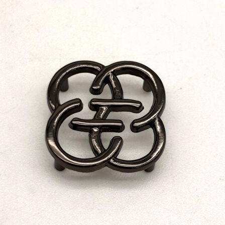 Angel Çanta Aksesuar Füme Renk 2  Cm Çiçek Model Plaka Süs