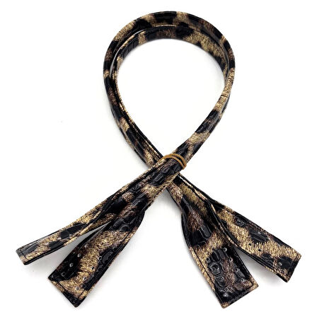 Angel Çanta Aksesuar Suni Deri Rugan Pelikan Model Çanta Sapı Leopar  Renk