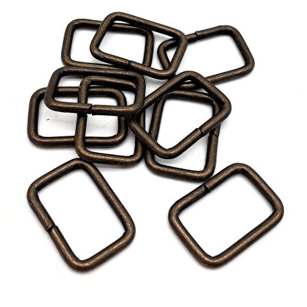 Angel Çanta Aksesuar 3.5x2 cm Antik Renk  Dikdörtgen  Halka 10 Adet 