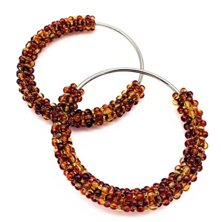 Angel Çanta Aksesuar  Yuvarlak Kehribar  Boncuklu  Gümüş Renk  Metal Çanta Sapı