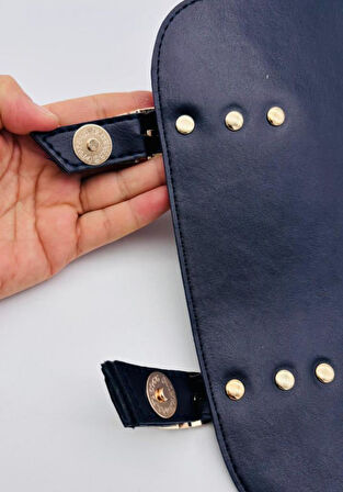 Angel Çanta Aksesuar 24x19 cm Çift Mıknatıslı  Suni Deri Kapak Koyu Kahve Renk Light Gold Metalli