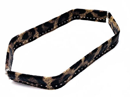 Angel Çanta Aksesuar Leopar Renk Derili Metal Çanta Ağzı 33 Cm