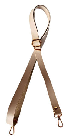 Angel Çanta Aksesuar Suni Deri Ayarlı Çanta Sapı 120x2 cm Bej Renk Light Gold Metalli