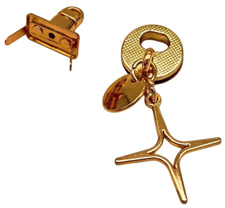 Angel Çanta Aksesuar Light Gold Renk  Sarkaç Yıldız Süslü  Çanta Kilidi