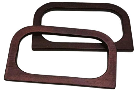 Angel Çanta Aksesuar D Model 14X8 cm Kahve Renk Ahşap Çanta Sapı