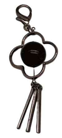 Angel Çanta Aksesuar Füme Renk Çanta Süsü (Yonca Siyah Boncuklu)