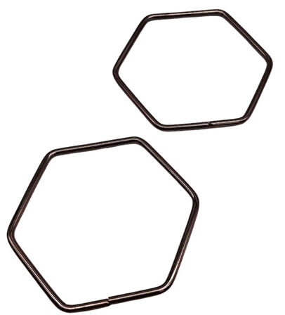 Angel Çanta Aksesuar Füme Renk Altıgen Model Çift Metal Çanta Sapı