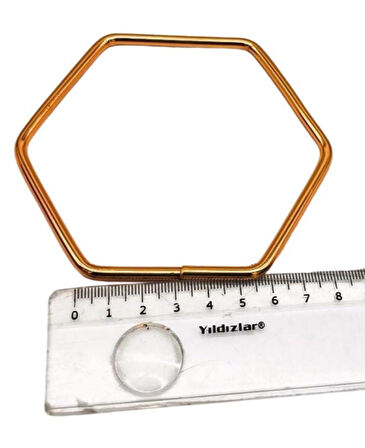 Angel Çanta Aksesuar Füme Renk Altıgen Model Çift Metal Çanta Sapı