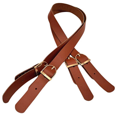 Angel Çanta Aksesuar Gerçek Deri Tokalı Model Çanta Sapı Taba Renk Light Gold Metalli