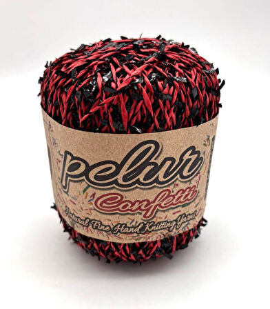 Angel Çanta Aksesuar Confetti Kağıt İp Kırmızı - Siyah