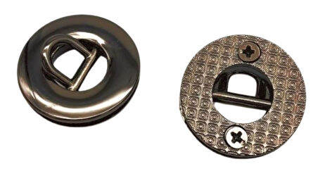 Angel Çanta Aksesuar Füme Renk Yuvarlak Vidalı Kuş Gözü 2 Adet (Mini D Halkalı) (İç ölçüsü 1 cm, Dış Ölçüsü 2.5 cm )