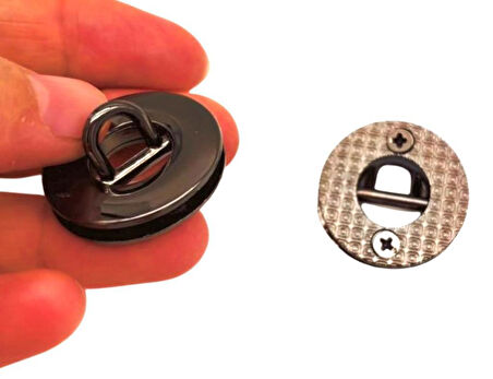 Angel Çanta Aksesuar Füme Renk Yuvarlak Vidalı Kuş Gözü 2 Adet (Mini D Halkalı) (İç ölçüsü 1 cm, Dış Ölçüsü 2.5 cm )