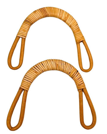 Angel Çanta Aksesuar 16x15 cm Çift Gerçek Bambu Çanta Sapı 