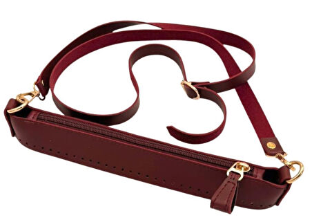 Angel Çanta Aksesuar Atina Model Bordo Renk Çanta Yapım Seti Light Gold Metalli