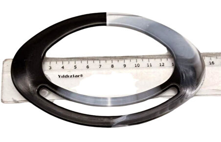 Angel Çanta Aksesuar Akrilik Görünümlü Plastik Çanta Sapı Siyah Beyaz Tonlu