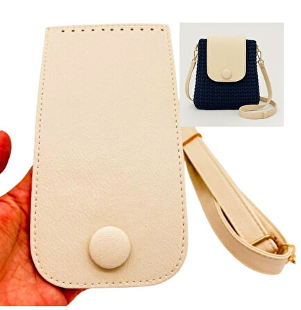 Angel Çanta Aksesuar Krem Renk Button Model  Çanta Yapım Seti Light Gold Metalli