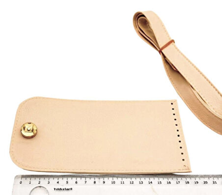 Angel Çanta Aksesuar Krem Renk Button Model  Çanta Yapım Seti Light Gold Metalli