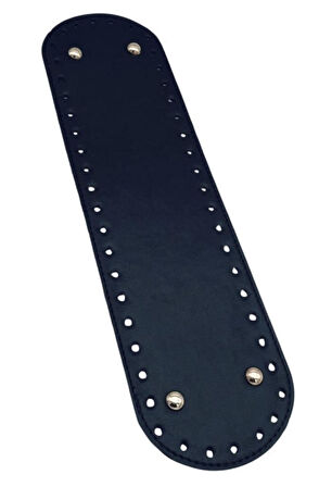 Angel Çanta Aksesuar Suni Deri 37x10 cm Oval Çanta Taban Lacivert Renk Light Gold Aparatlı