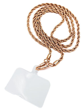 Angel Çanta Aksesuar 120 cm Light Gold Renk  Burgulu Zincir Telefon Aksesuarı, Telefon Zinciri, Telefon Askısı, Telefon Boyun Askısı, Tüm Telefon Kılıfları İçin Uygundur (Kılıf Değildir)