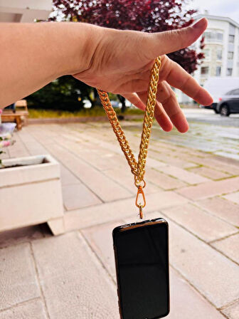 Angel Çanta Aksesuar Light Gold Renk Çift Halkalı Telefon Bilek Askısı, Telefon Zinciri, Telefon Askısı, Tüm Telefon Kılıfları İçin Uygundur