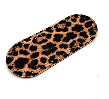 Angel Çanta Aksesuar Suni Deri Leopar 20x8 cm Oval Çanta Tabanı