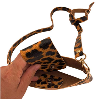 Angel Çanta Aksesuar Kapsül Model Leopar Renk Çanta Yapım Seti Light Gold  Metalli
