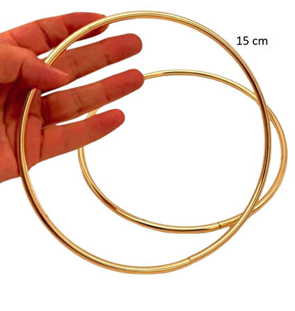 Angel Çanta Aksesuar 15 Cm Yuvarlak Metal Çanta Sapı Light Gold 