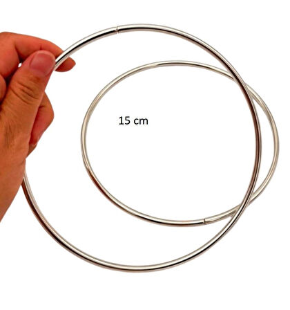 Angel Çanta Aksesuar 15 Cm Yuvarlak Metal Çanta Sapı Gümüş  Renk