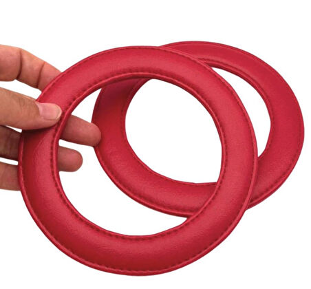 Angel Çanta Aksesuar Kırmızı Renk Yuvarlak 13.5 cm Suni Deri Çanta Sapı