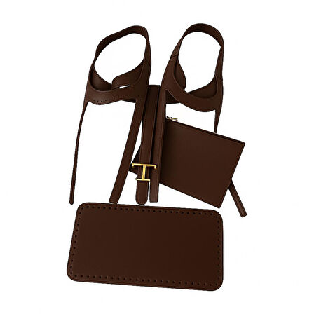 Angel Çanta Aksesuar DG Model Çanta Yapım Aparatı Koyu Kahve Light Gold Metalli