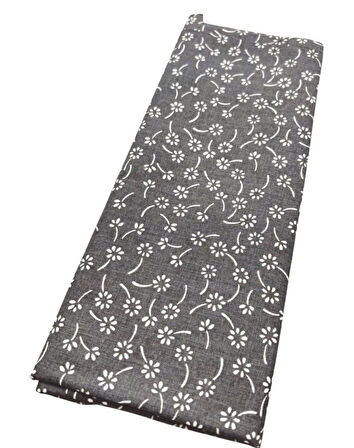 Angel Çanta Aksesuar 120x50 cm Pamuklu Astarlık Kumaş Gri  Çıtır Çiçek Desen