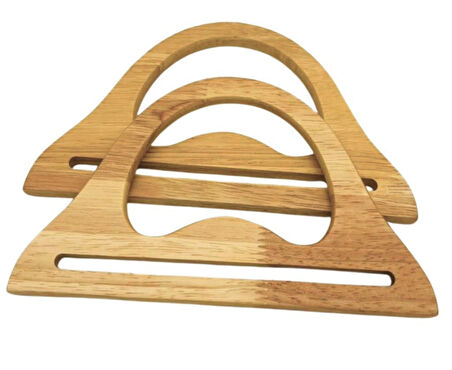 Angel Çanta Aksesuar  20x12  cm  Ham Ahşap  Renk İthal Ahşap Çanta Sapı