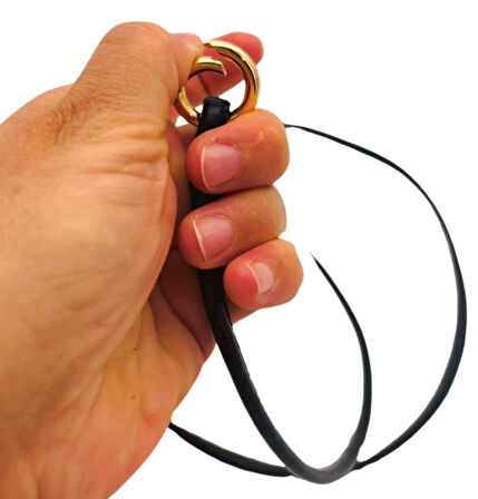 Angel Çanta Aksesuar Siyah  Renk 5 mm Halkalı Suni Deri Spagetti Model Çanta Sapı Light Gold Metal