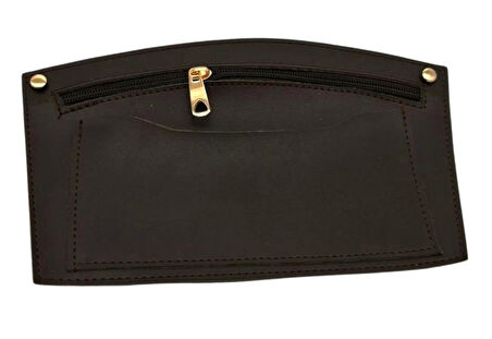 Angel Çanta Aksesuar 24x15 cm Koyu Kahve  Renk Troklu Suni Deri Cep Light Gold Metalli