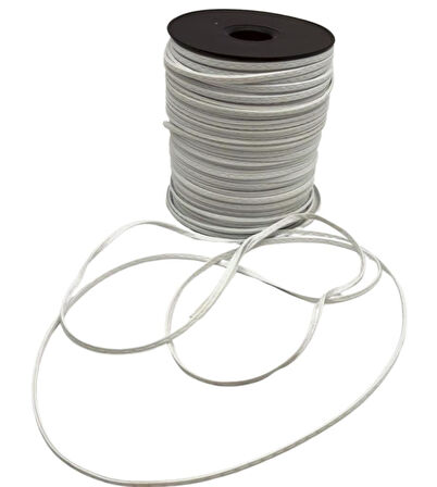 Angel Çanta Aksesuar 3 Mm Beyaz Renk Suni Deri İp 2 metre