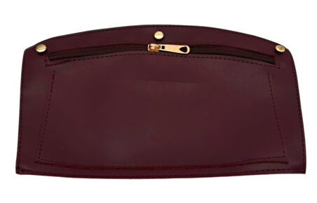 Angel Çanta Aksesuar 24x15 cm Bordo  Renk Troklu Suni Deri Cep Light Gold Metalli