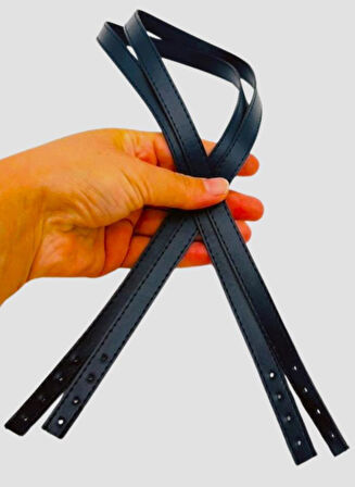 Angel Çanta Aksesuar Slim Model 70x1.2 cm Suni Deri Lacivert Renk Çift Çanta Sapı